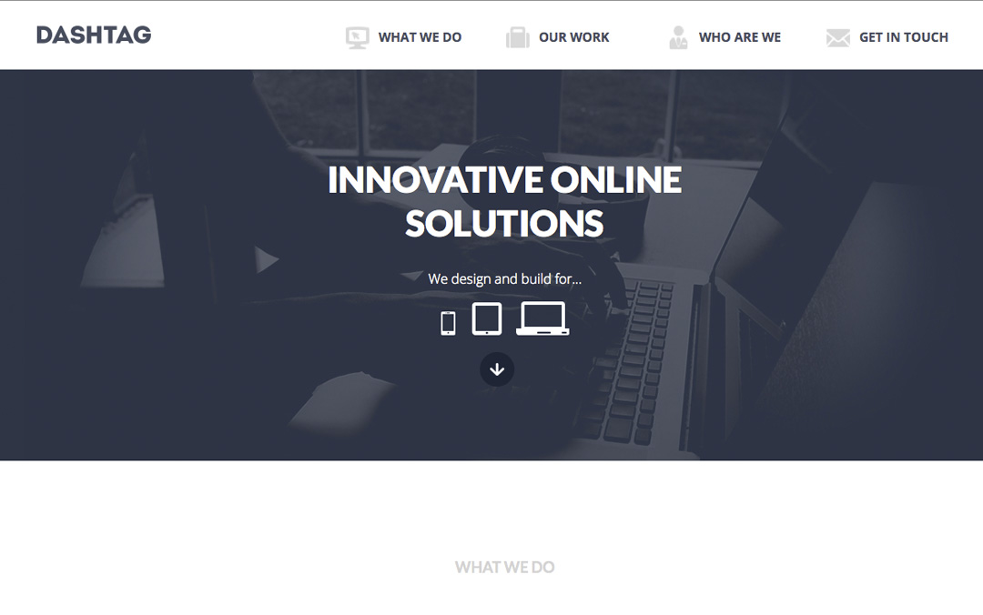 Dashtag one page Design