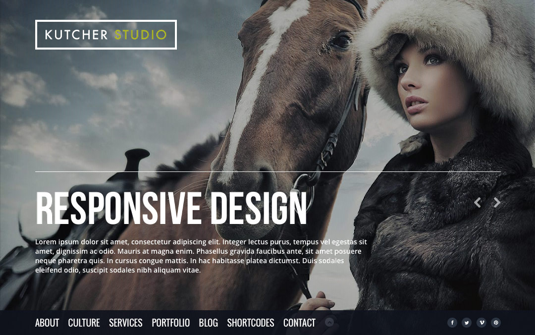 Kutcher Studio Theme single page Theme